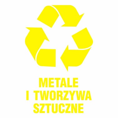 Naklejka na kosz do SEGREGACJI ŚMIECI METAL I TWORZYWA SZTUCZNE