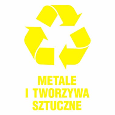 Naklejka na kosz do SEGREGACJI ŚMIECI METAL I TWORZYWA SZTUCZNE