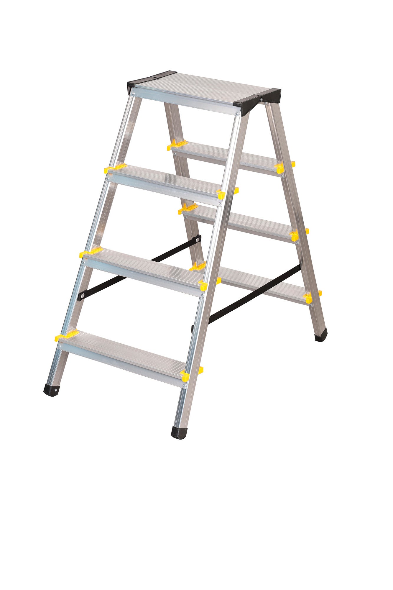 Drabina aluminiowa dwustronna 2x4 stopnie 150 kg 