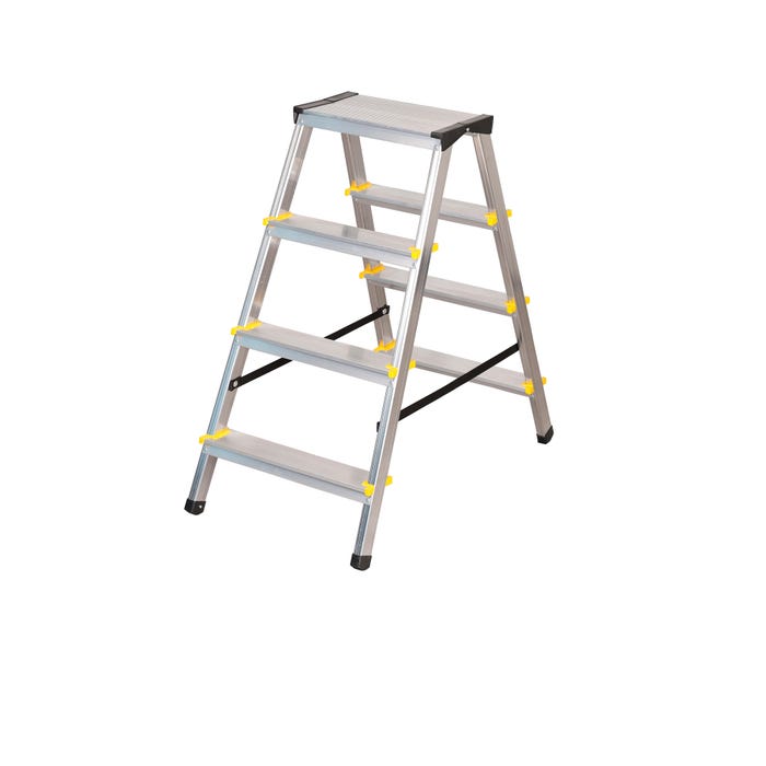 Drabina aluminiowa dwustronna 2x4 stopnie 150 kg