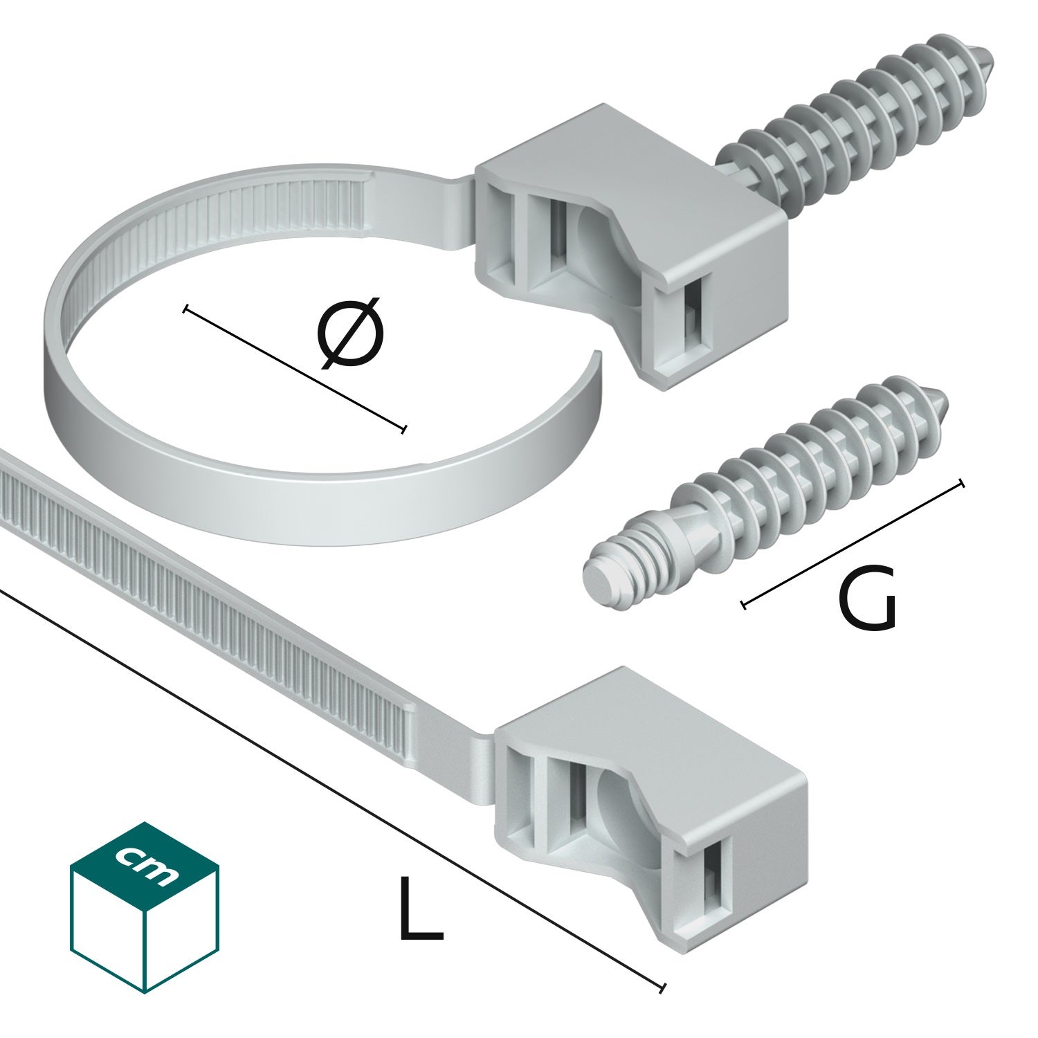 Uchwyt paskowy UP Ø 22mm z kołkami 12szt 2