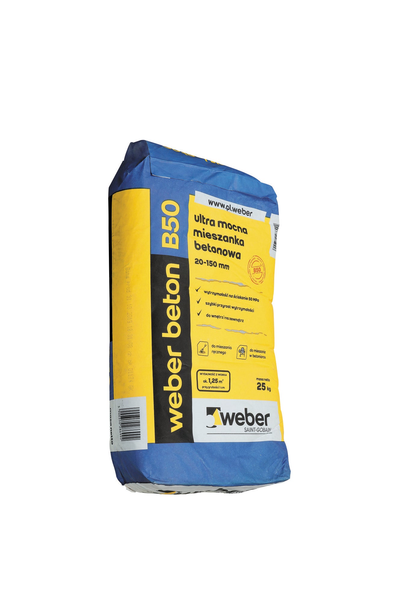 Gotowa sucha mieszanka Weber Beton B-50 25 kg, szybka 1