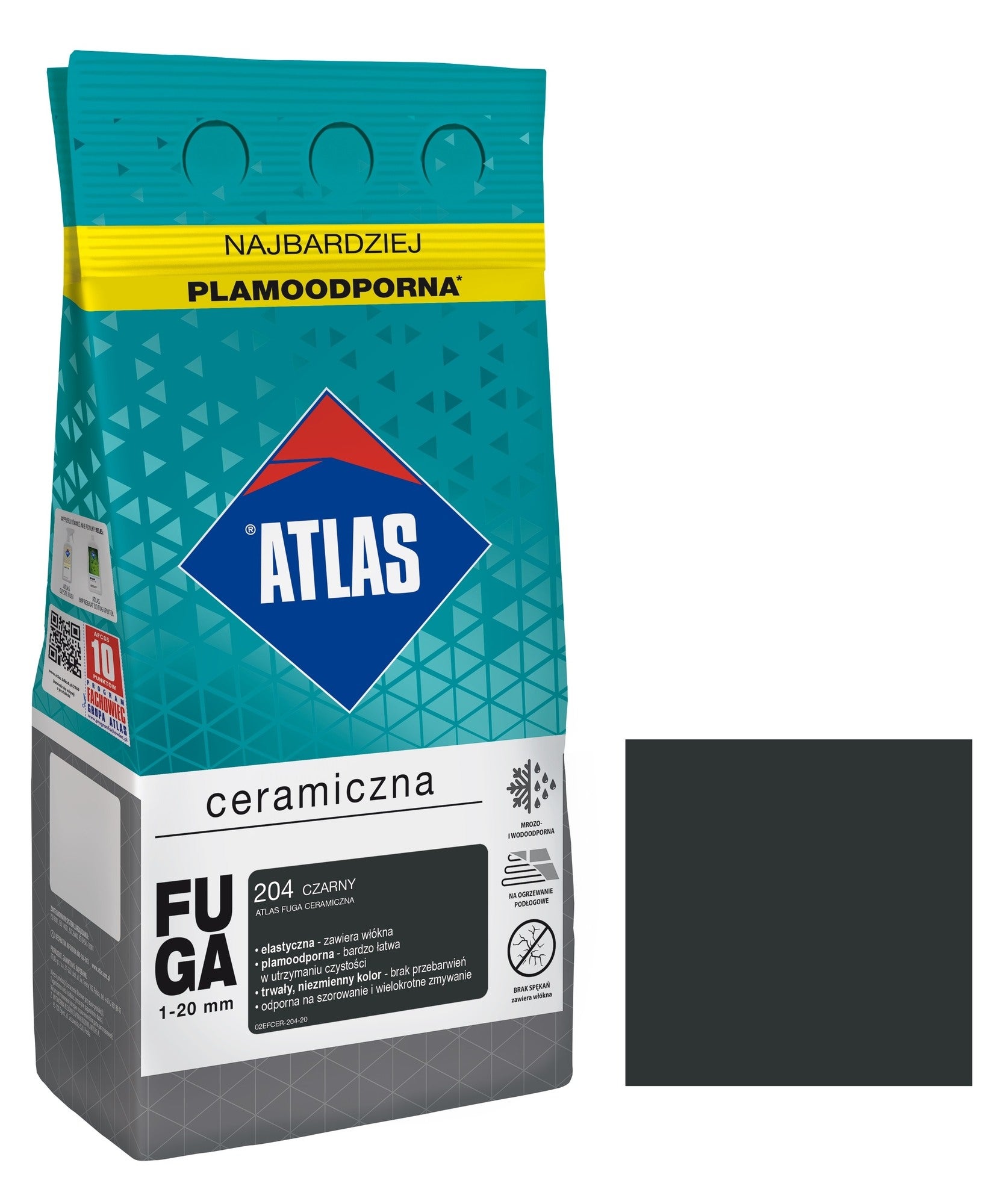Fuga ceramiczna Atlas 204 czarny 5kg