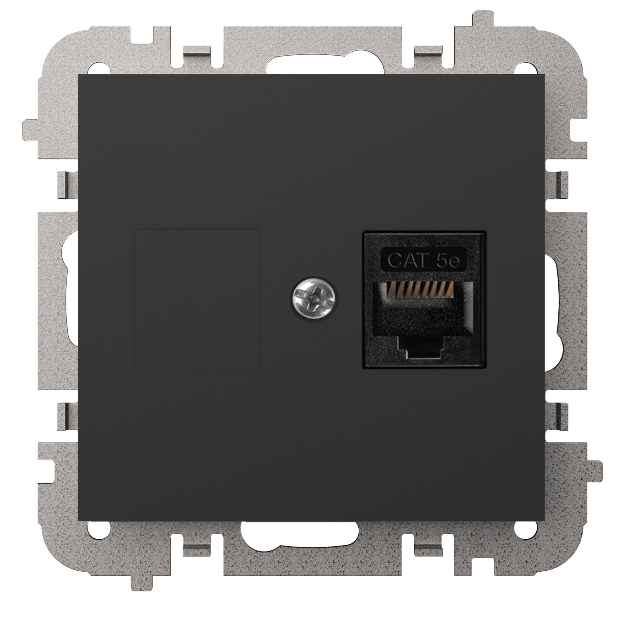 Santra czarny gniazdo komputerowe 1xRJ45 kat.6 z ramką