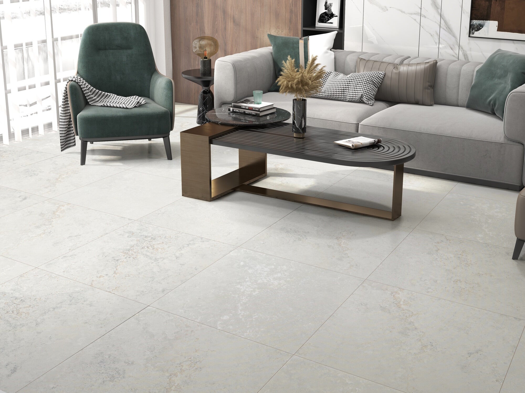 Gres szkliwiony Sierra White carving 60x60 1,44 m2 4