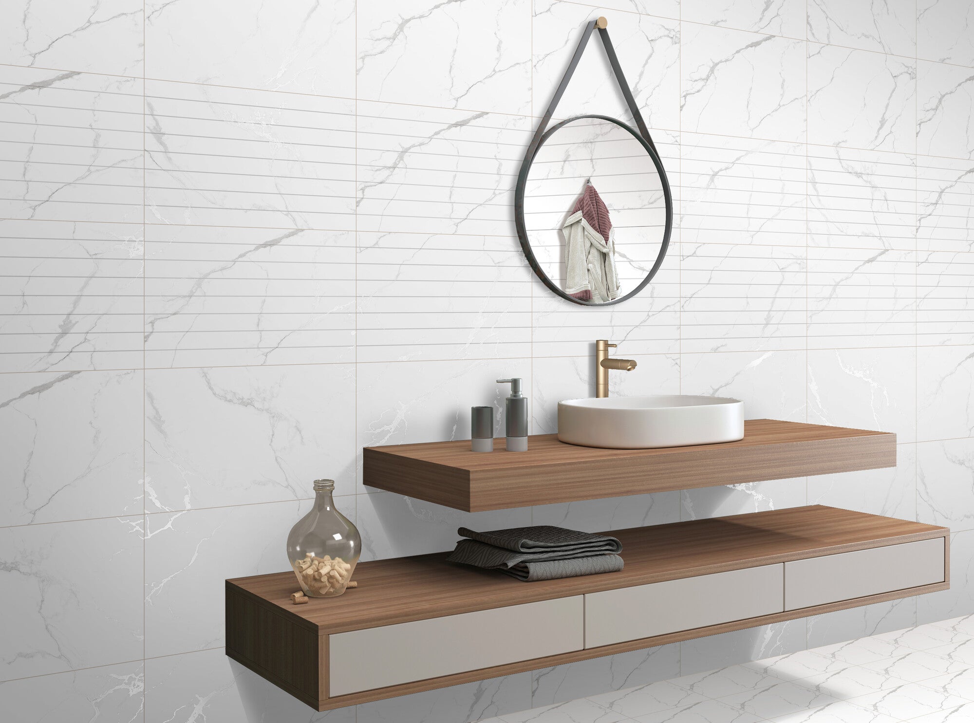 Płytka ścienna Marble White Line Luster 30x45 cm 0.81 m2 1