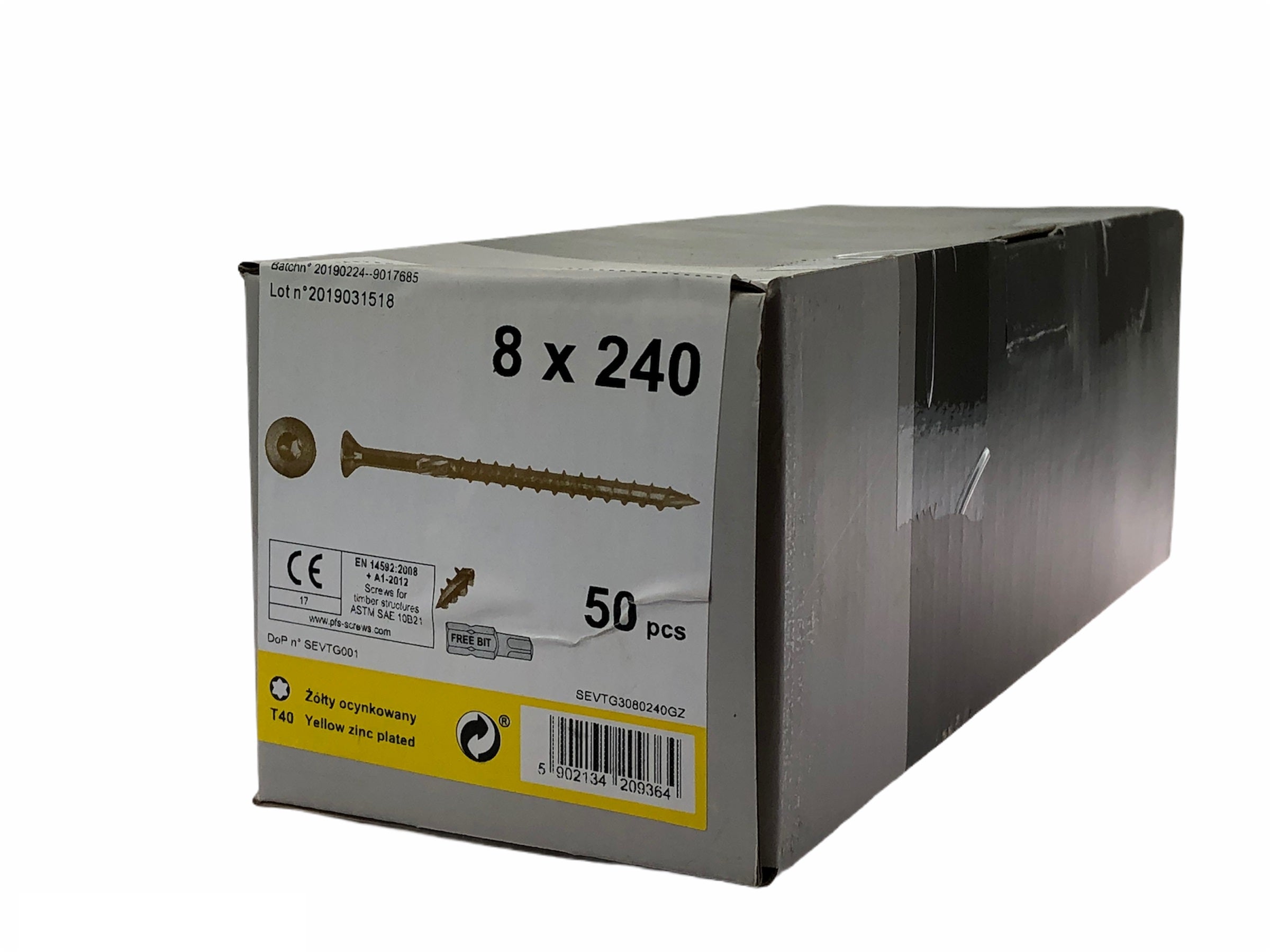 Wkręt konstrukcyjny 8.0x240 mm (50 szt.) 1