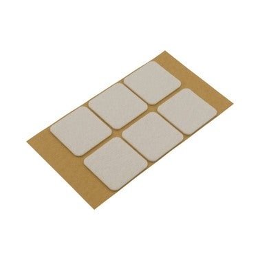 Podkładki filcowe samoprzylepne białe, 40x40 mm, 6 szt.