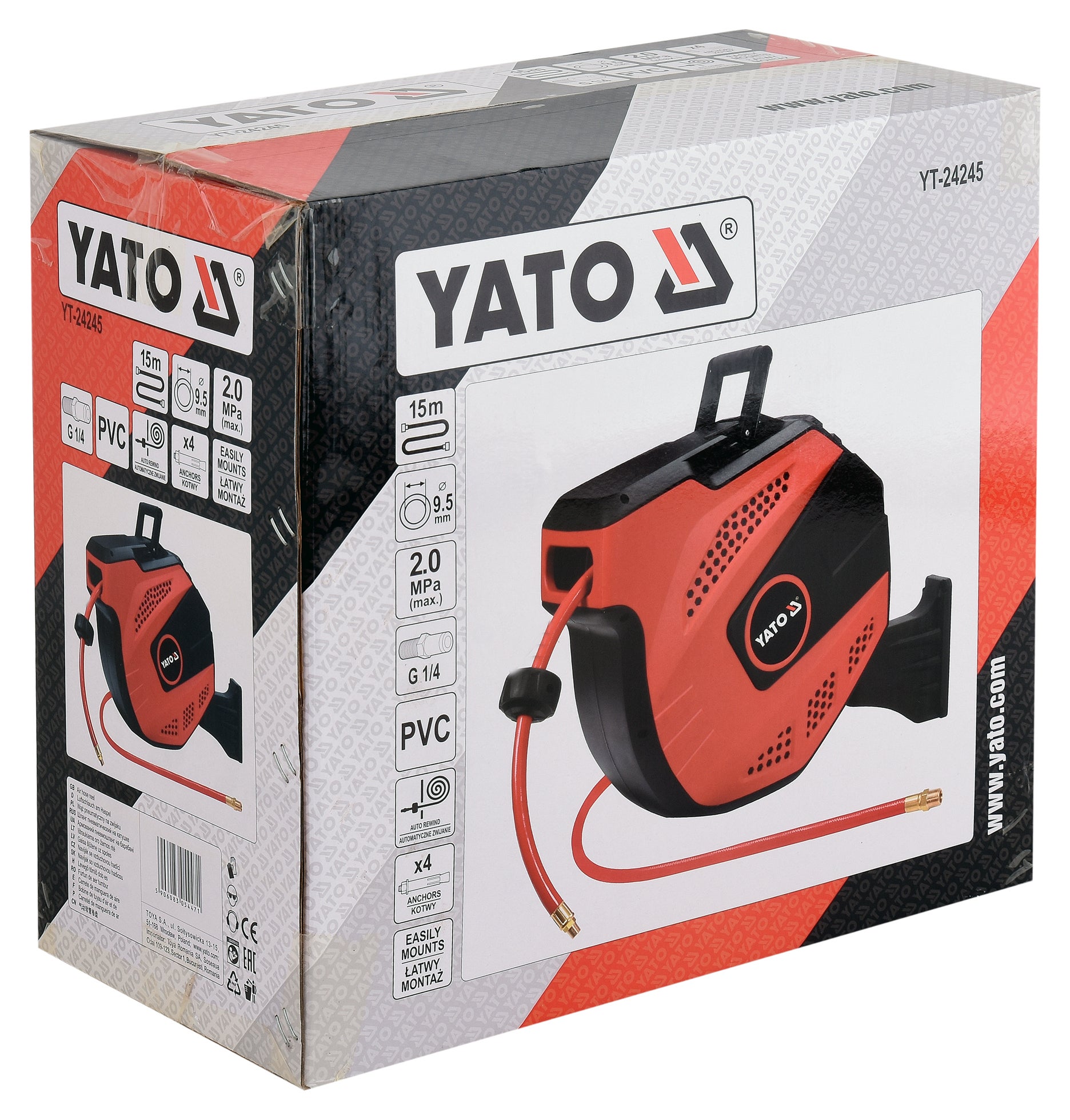 Przewód pneumatyczny 1/4" 9,5mm, 15m YT-24245 Yato 1