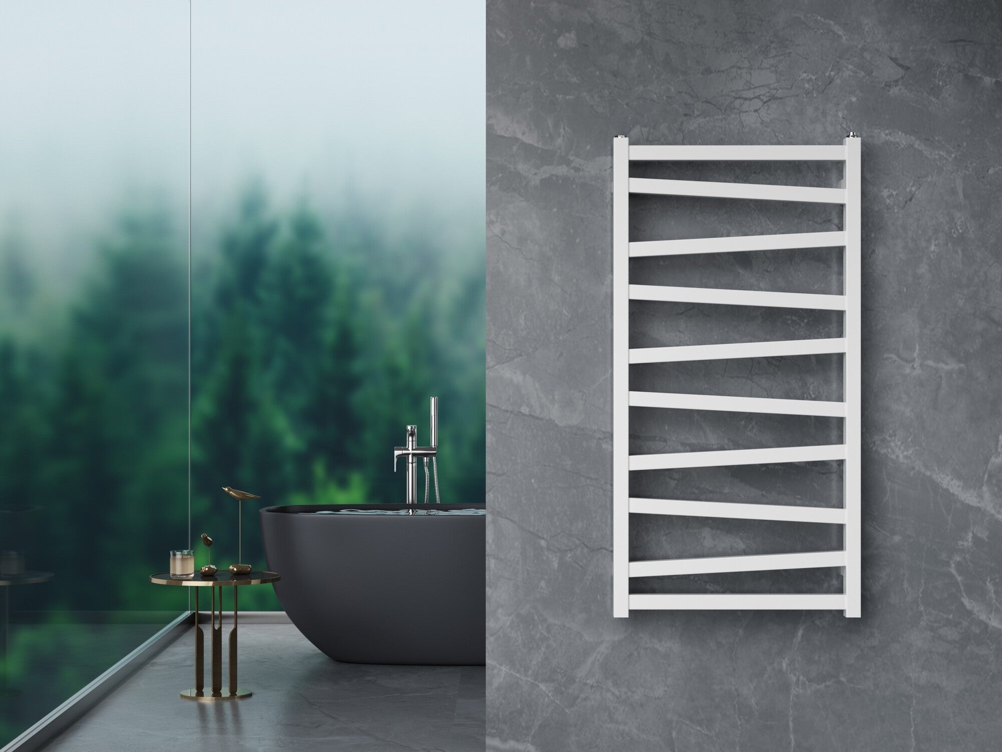 Grzejnik łazienkowy CYRKON 970X500 506W biały 2