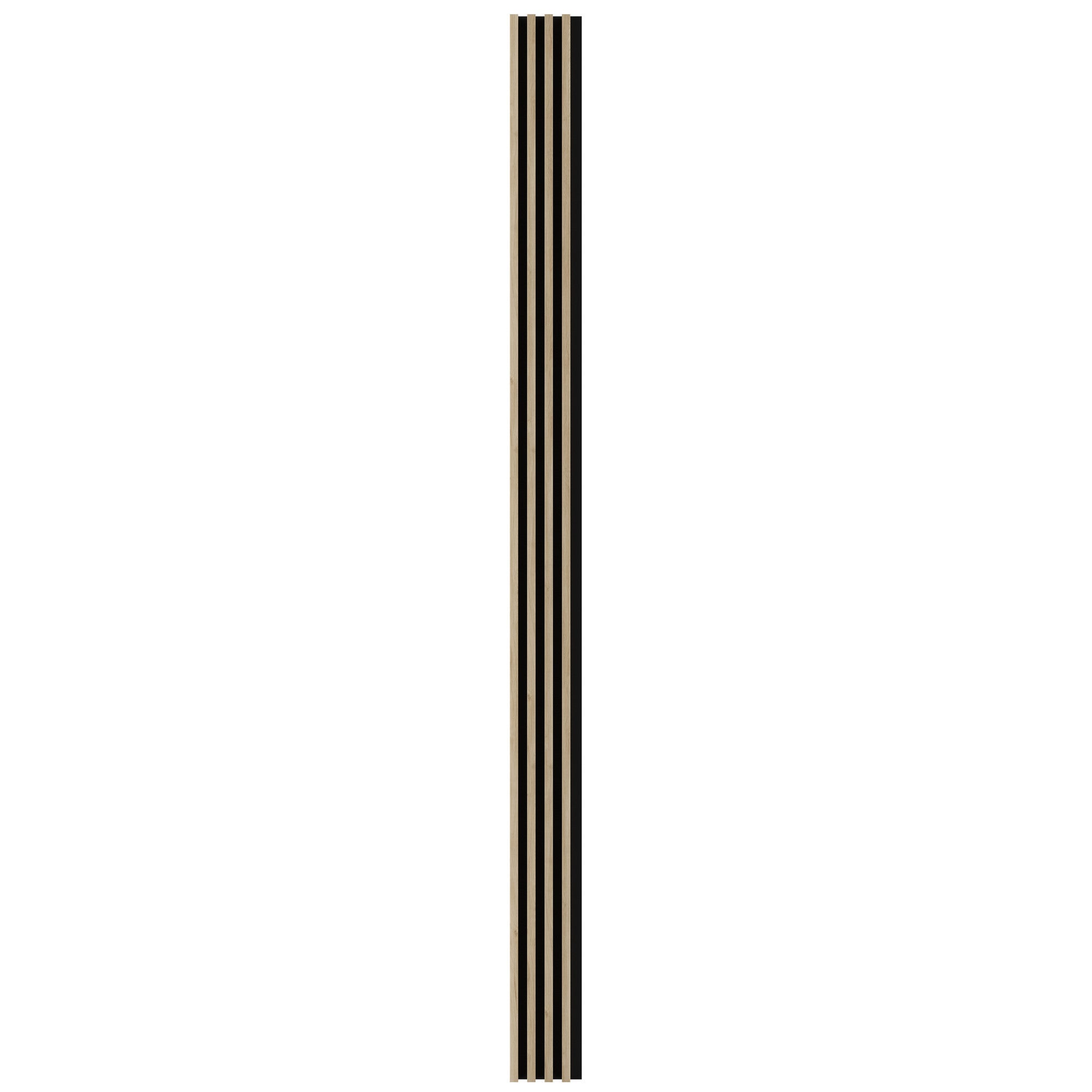 Panel lamelowy na podkładzie HDF WOODLINE 2700×177 dąb jackson hickory, tło czarne