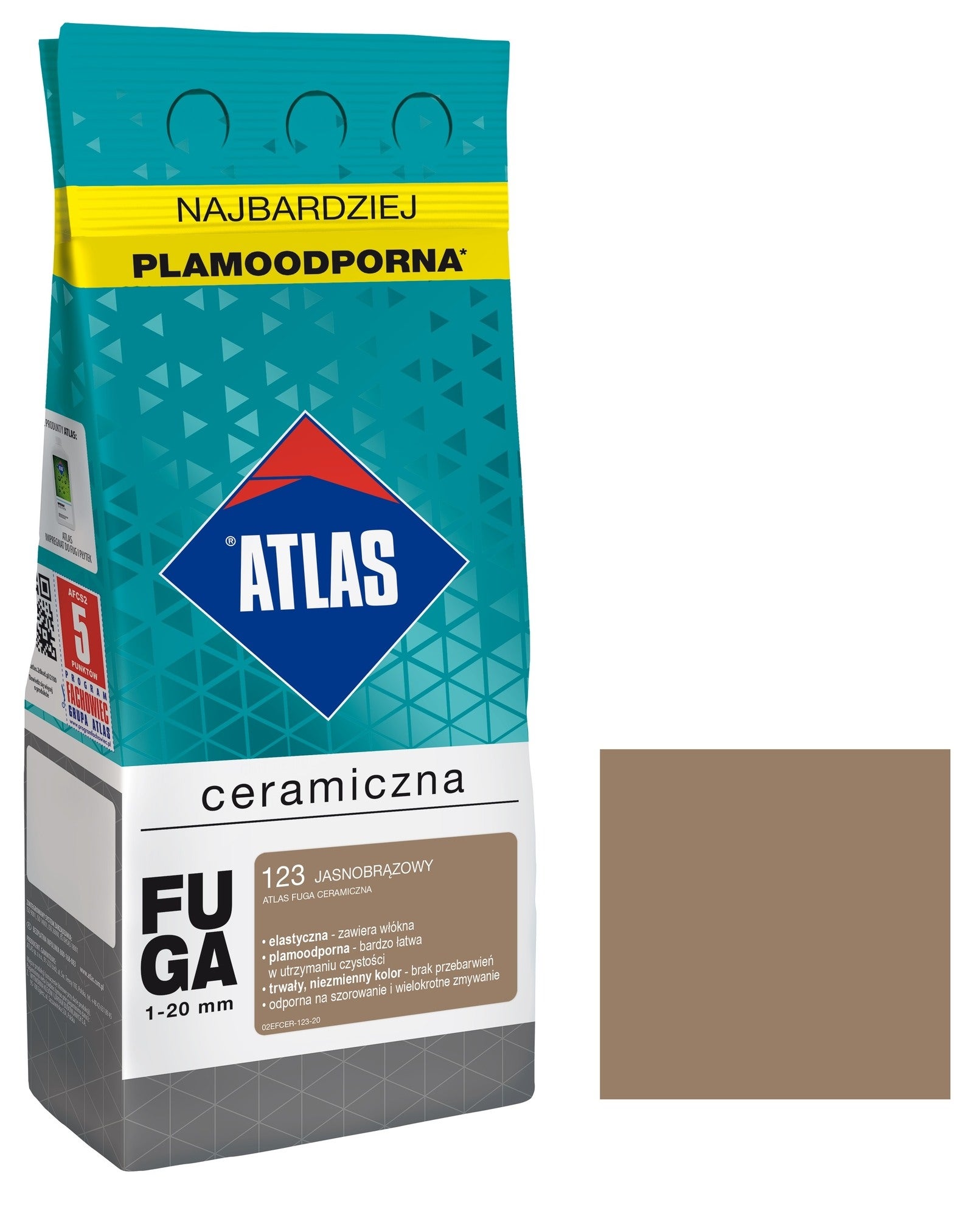 Fuga ceramiczna Atlas 123 jasnobrązowy 2kg
