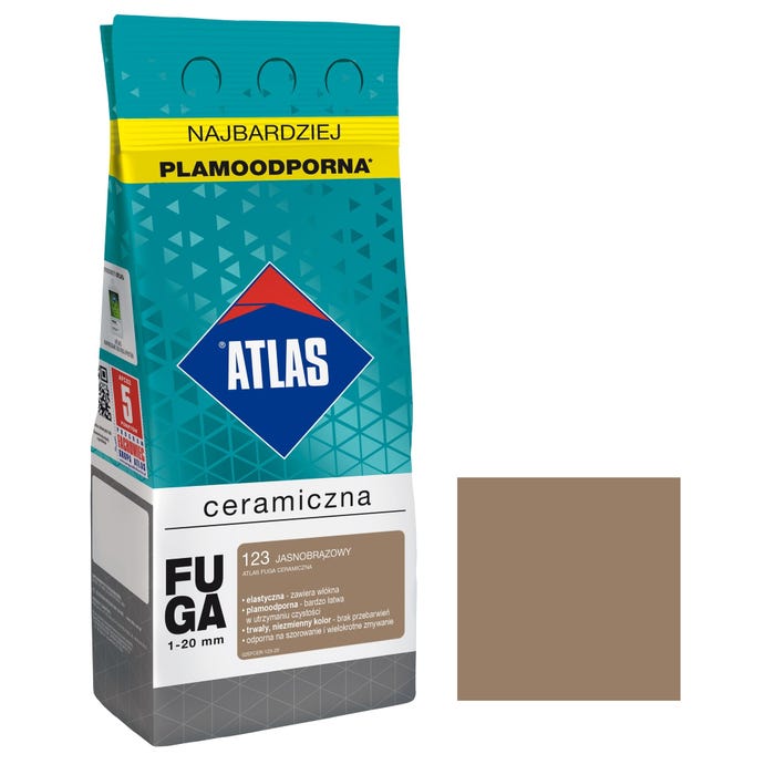 Fuga ceramiczna Atlas 123 jasnobrązowy 2kg