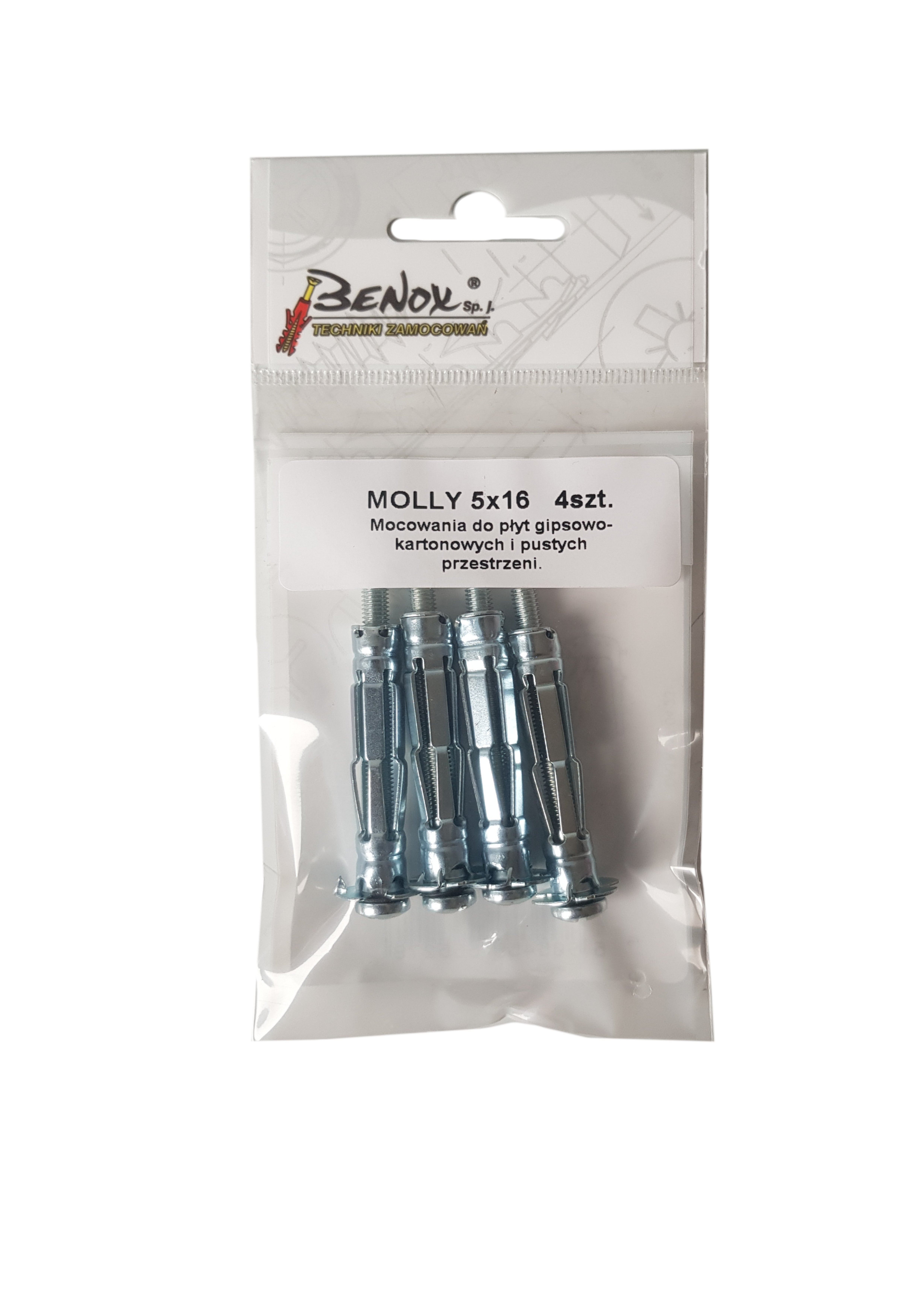 Kołek typu Molly do pustych przestrzeni 10x52 mm (4 szt.) 1