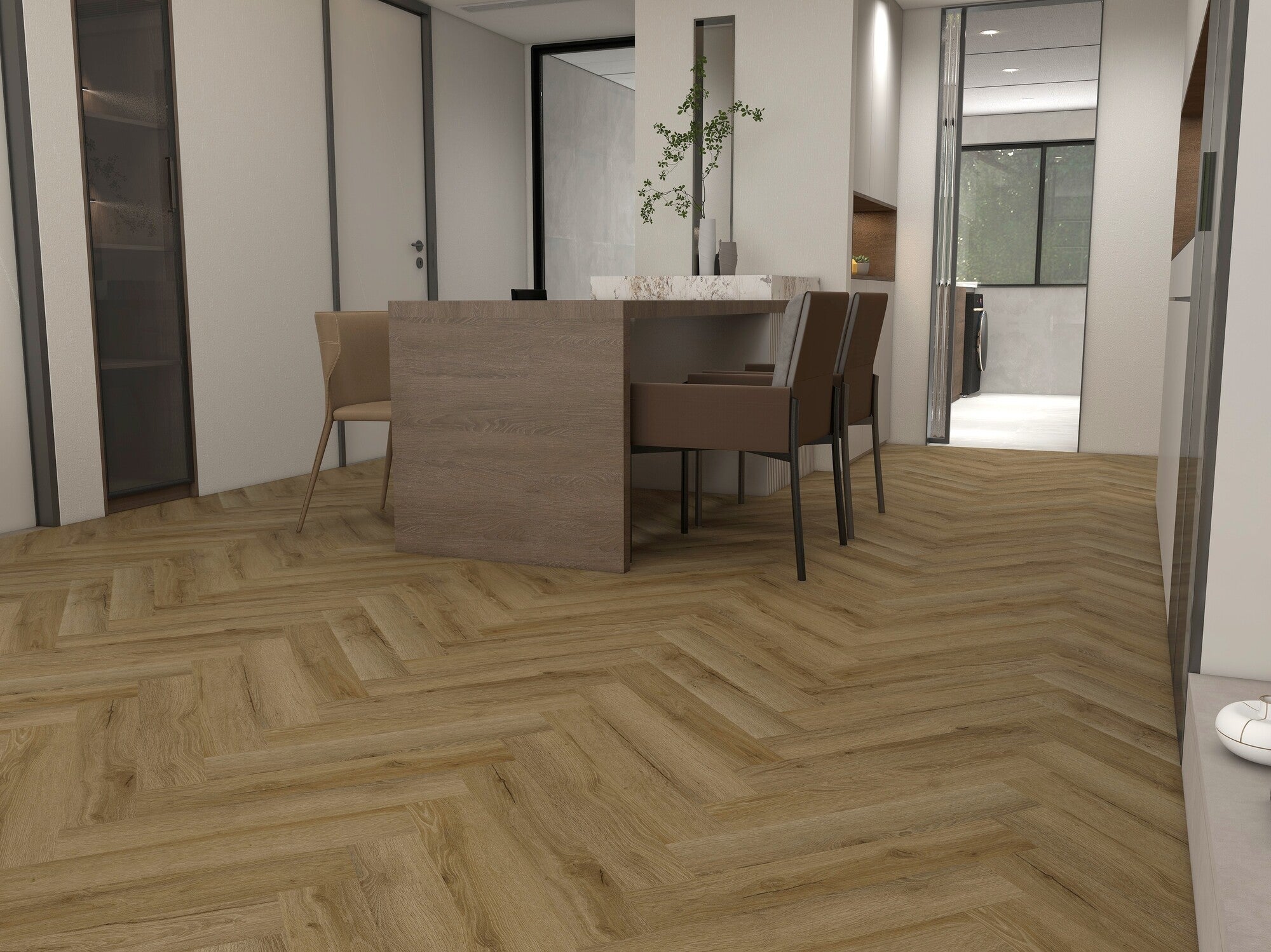 Panel winylowy SPC Dąb Noris jodełka kl.33, 5mm op. 1,4884m2 wodoodporny 1