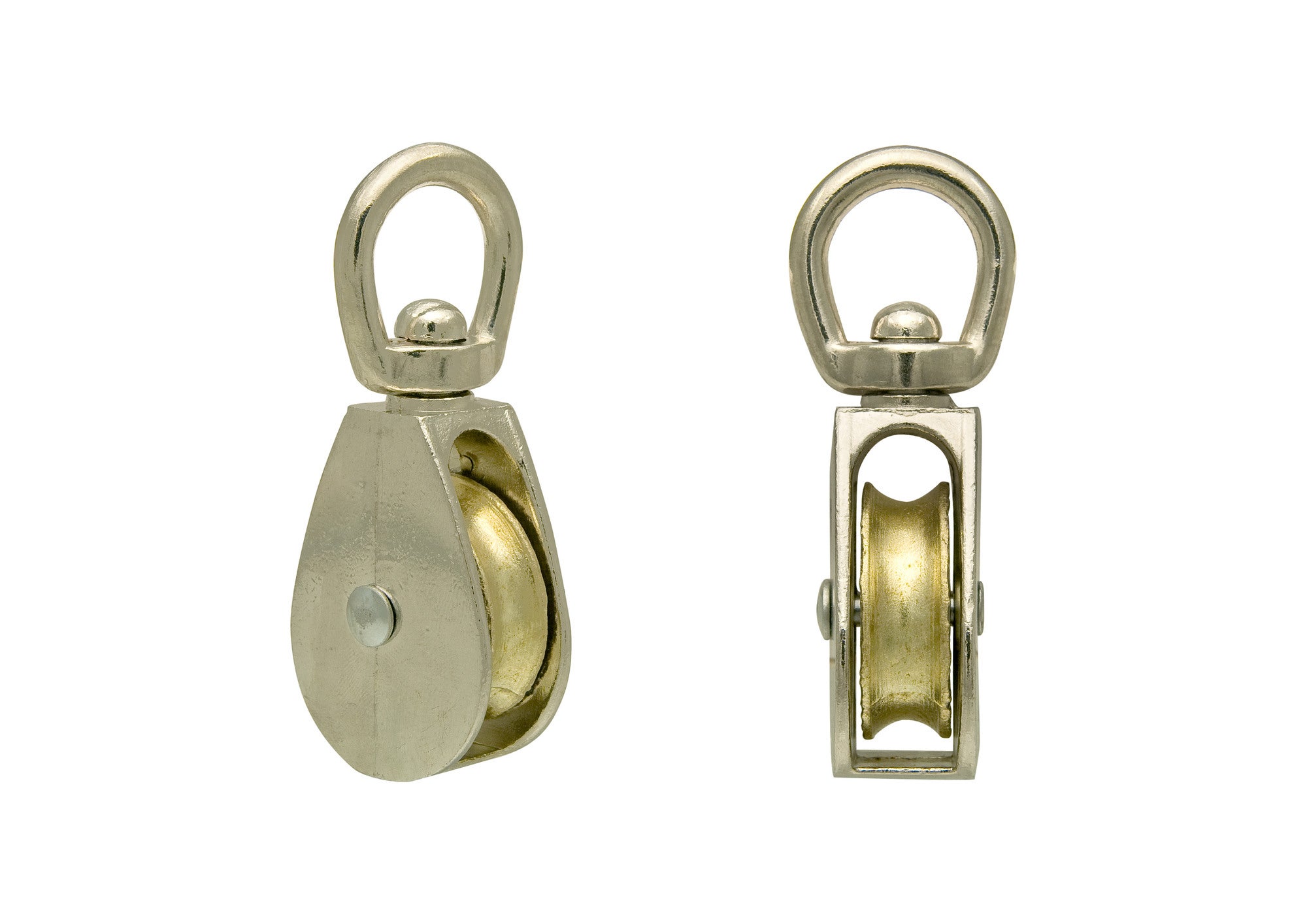 Bloczek do lin niklowany, 3/4", pojedynczy 1