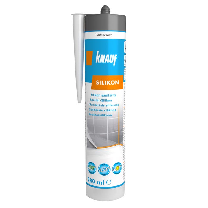 Silikon sanitarny Knauf ciemny szary 280 ml