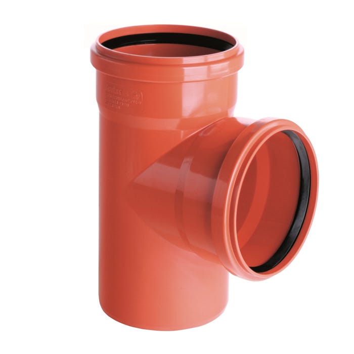 Trójnik kanalizacyjny zewnętrzny, PVC fi 200/200 mm, kąt 90°