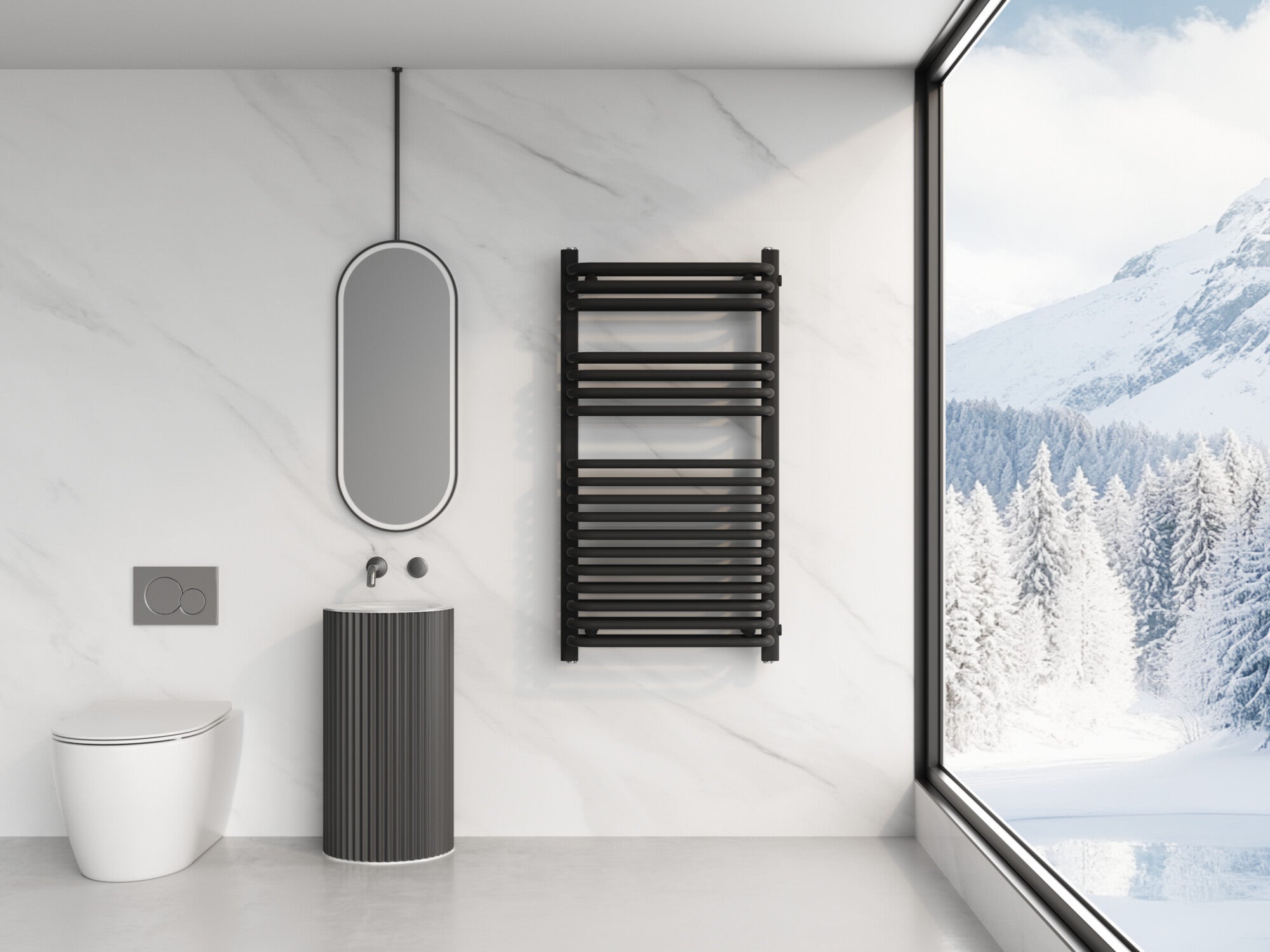 Grzejnik łazienkowy CL 940X500 710W czarny 2