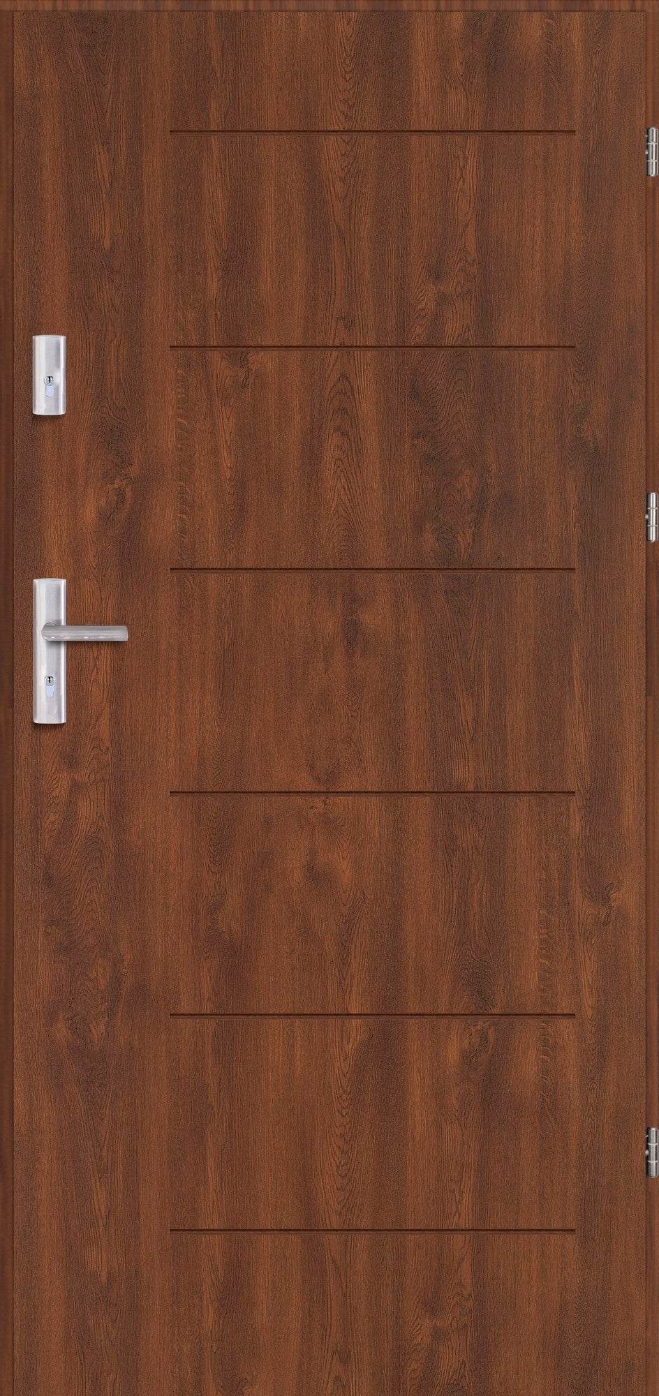 Drzwi wejściowe LINEA 1 80 prawe orzech 0