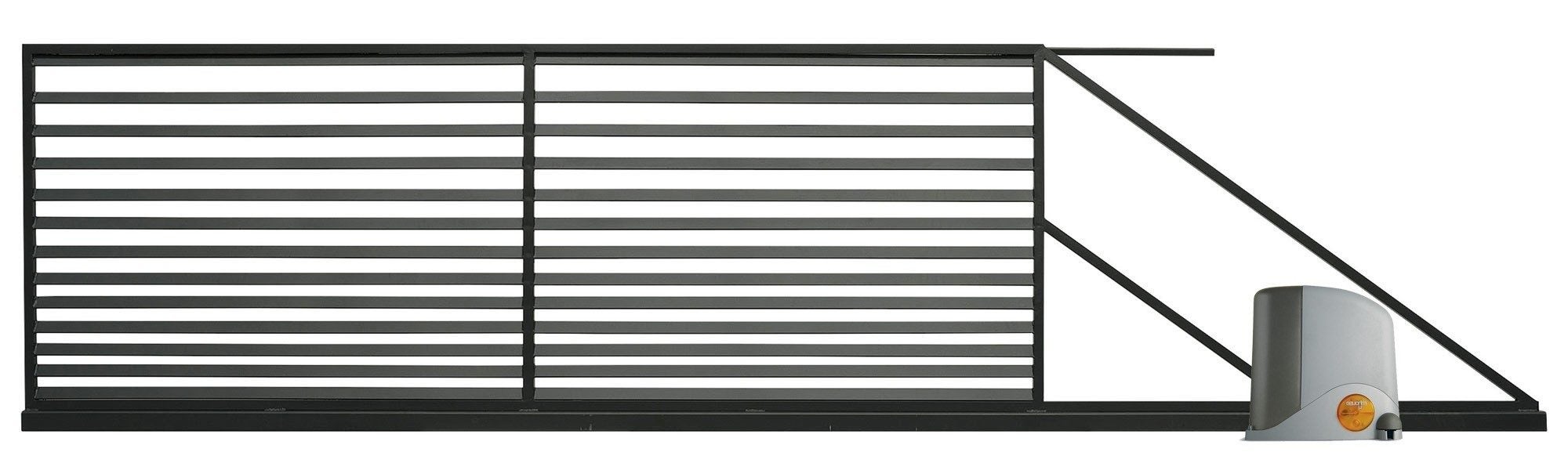 Brama przesuwna Klara antracyt, 150x400 cm, prawa, z automatem do bram 0