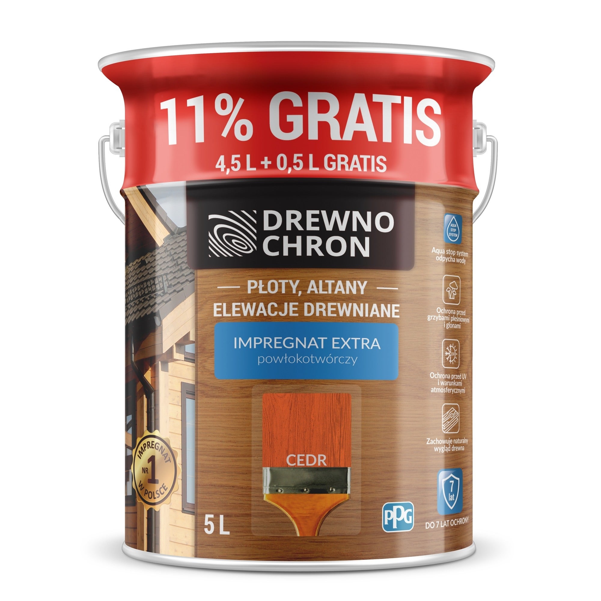Impregnat Drewnochron Extra cedr 4,5+11%l 1