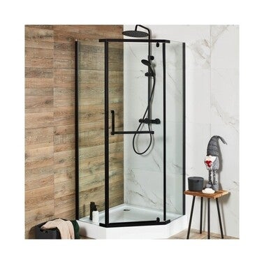Kabina prysznicowa pięciokątna Durasan Diamond 90 cm czarna 1