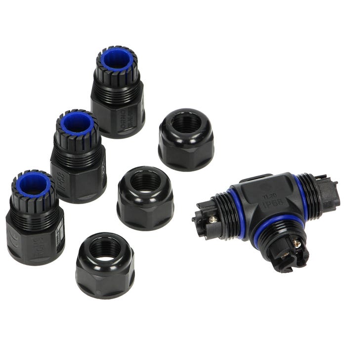 Konektor kablowy trójnik 3x4mm2 IP68 czarny