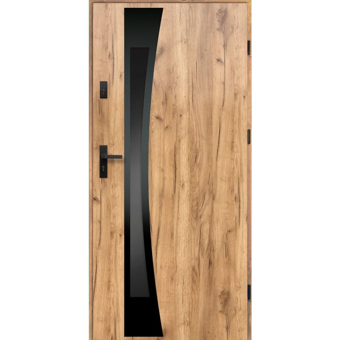 Drzwi stalowe WIEN szklone grandsom 80 prawe