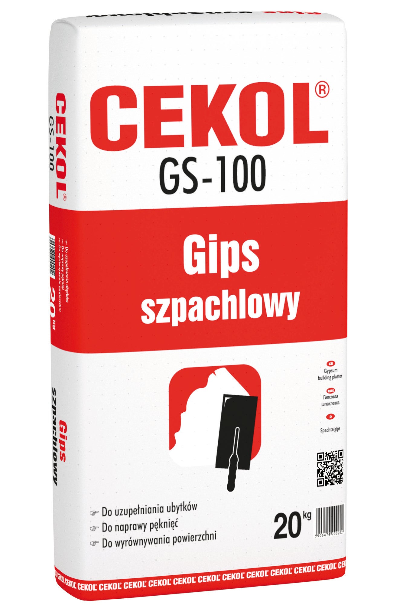 Gips szpachlowy Cekol GS-100 20 kg 1