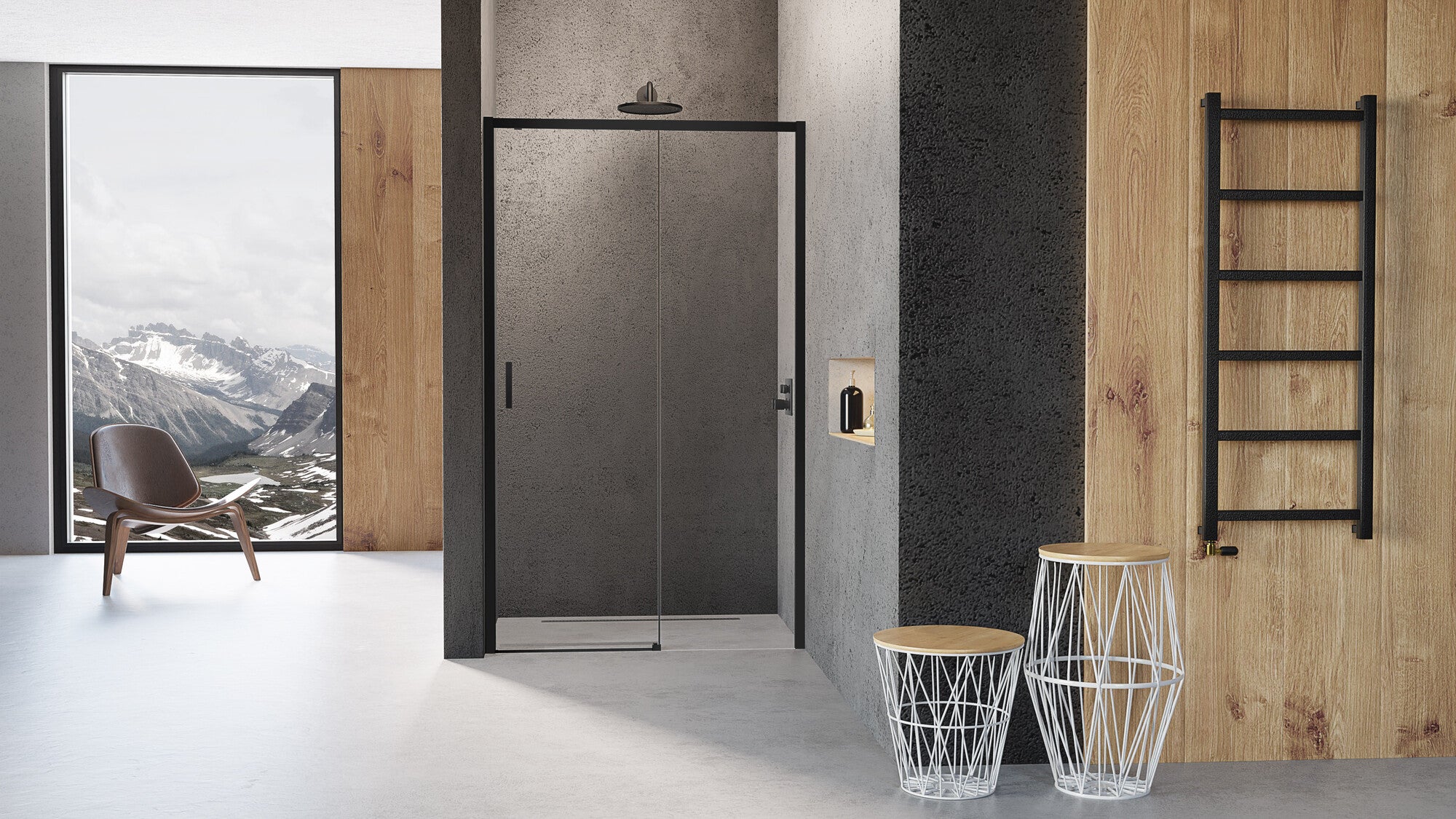 Drzwi przesuwne Kabri Avance Black prawe 130x195 cm 1