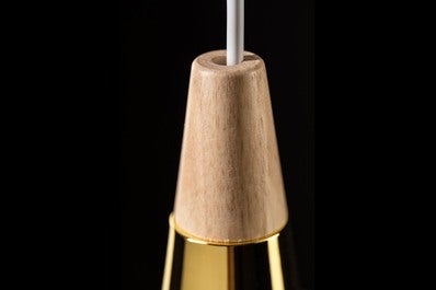 Oprawa sufitowa SKANDI 3 1x E27, niebieski, średnica 35cm, materiał metal+drewno 2