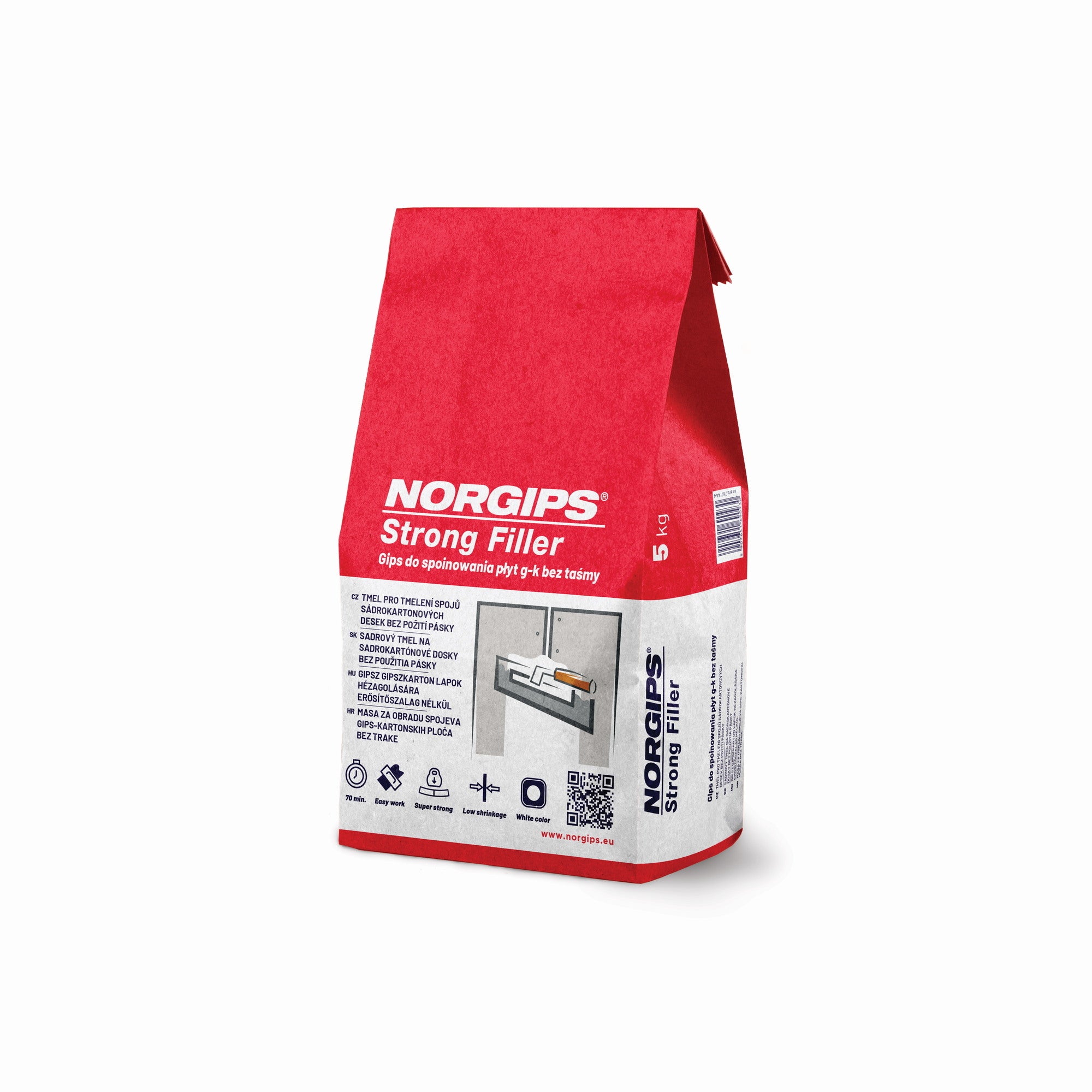 Gips szpachlowy Norgips Strong Filler 5 kg, do spoinowania płyt g-k 0