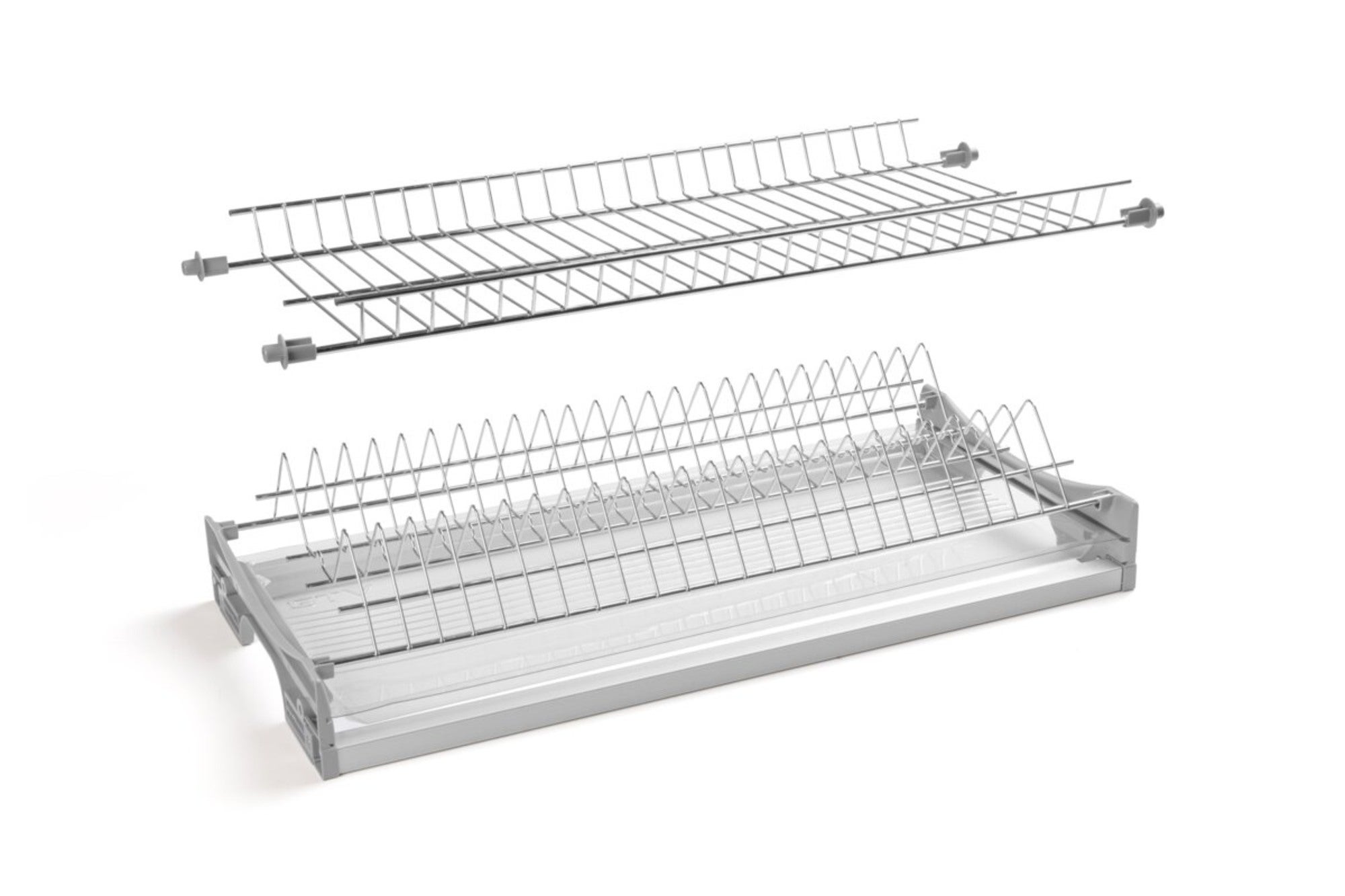 Ociekacz dwupoziomowy, szafka 80 cm, do płyty 16-18 mm, 1x tacka, chrom