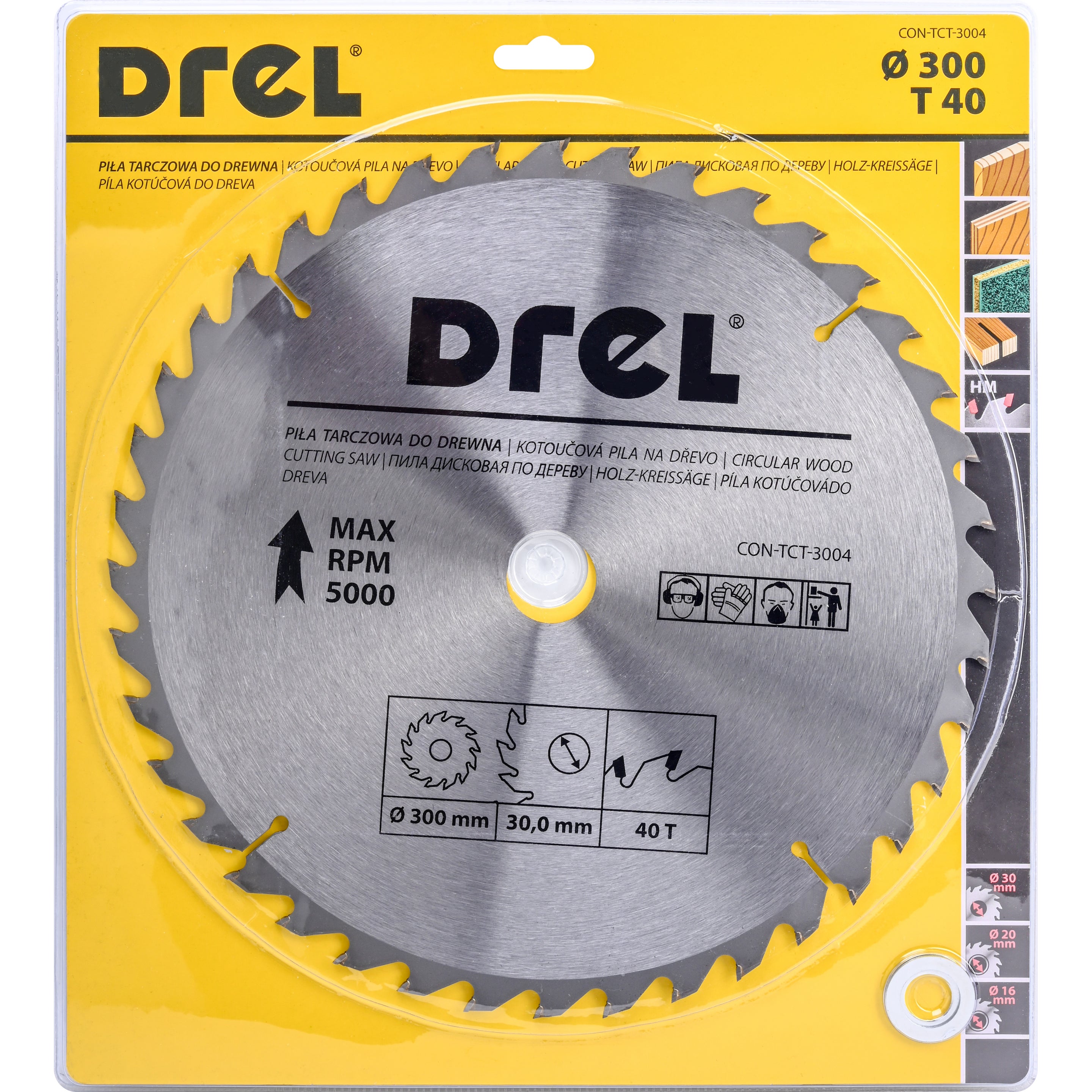 Piła widiowa do drewna 300 mm 40Z, otwór 16/20/30 1