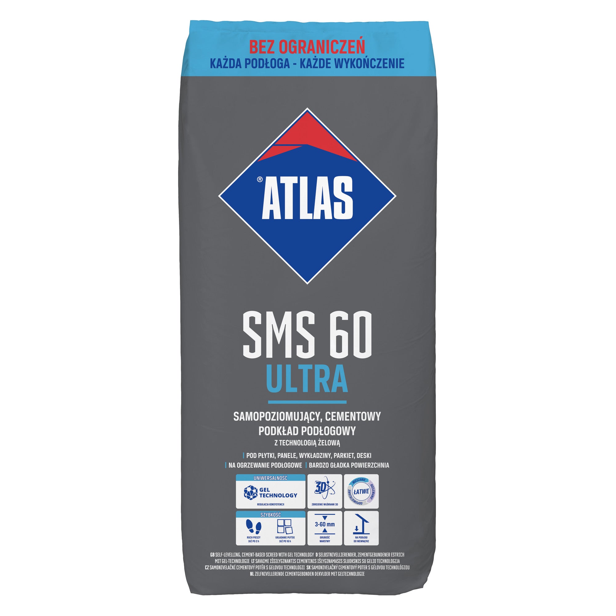 Atlas SMS 60 Ultra Masa samopoziomującą 25 kg