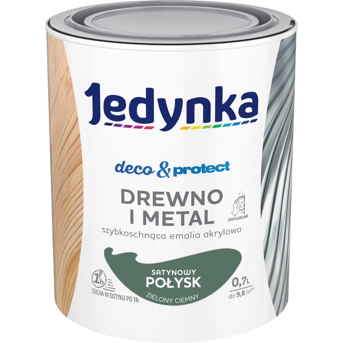 Farba Jedynka Deco&Protect satynowa ciemny zielony 0,7l