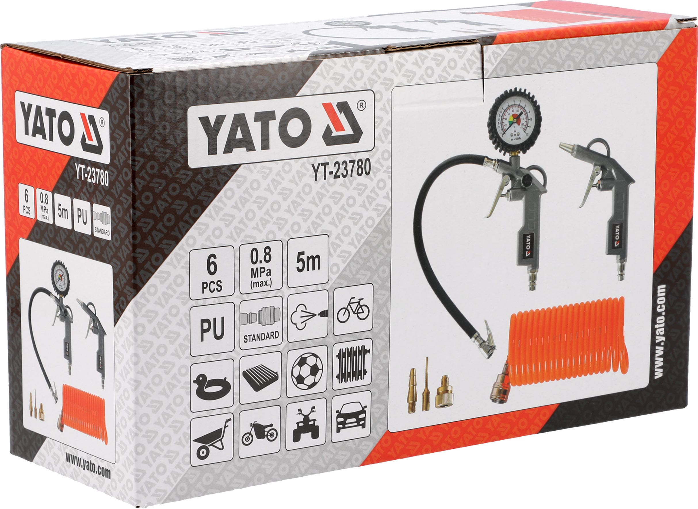 Zestaw akcesoriów pneumatycznych, 6 szt. YATO YT-23780 1