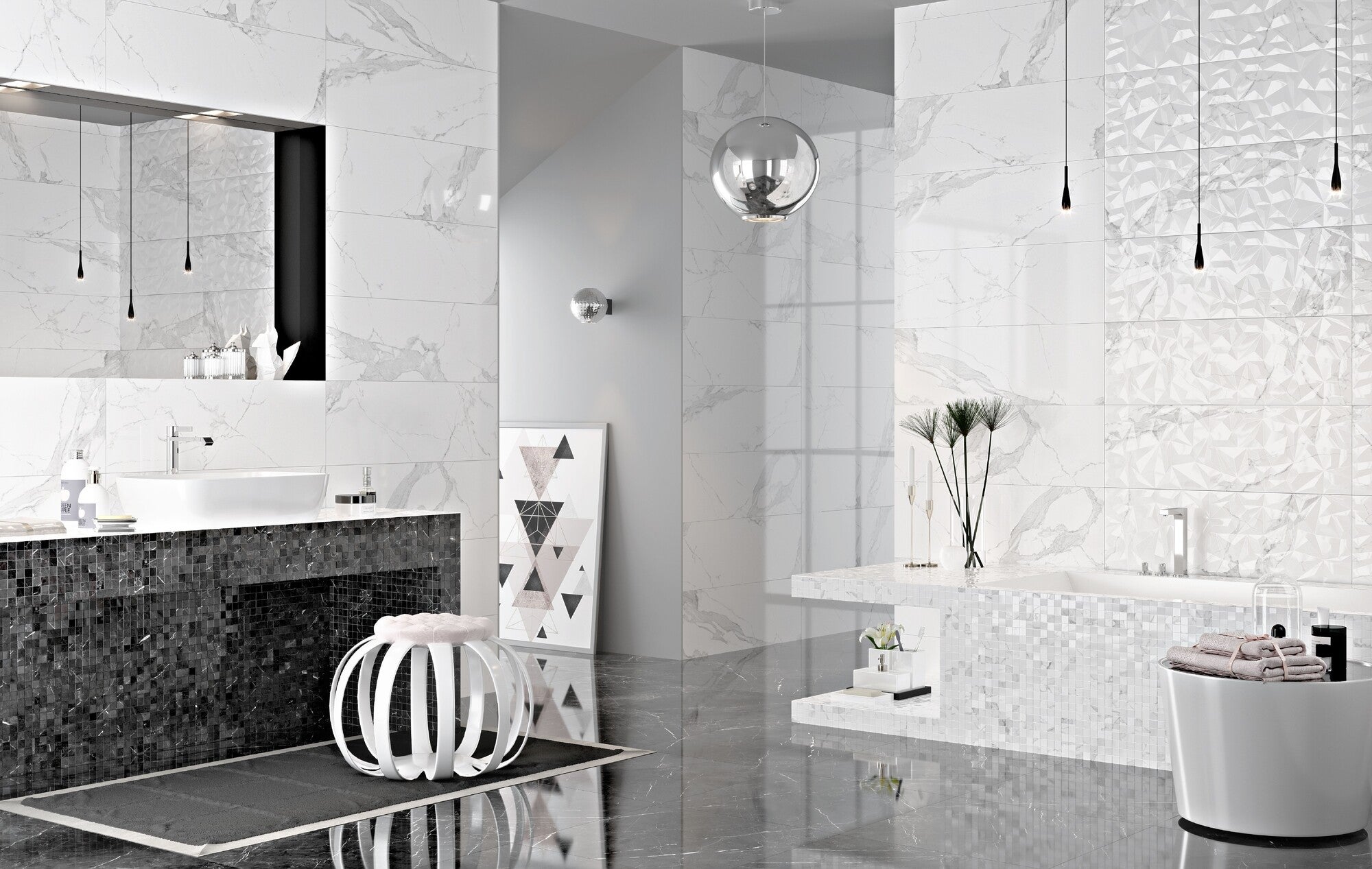 Płytka ścienna Avenzo Silver Glossy 30x90 cm 1.35m2 4