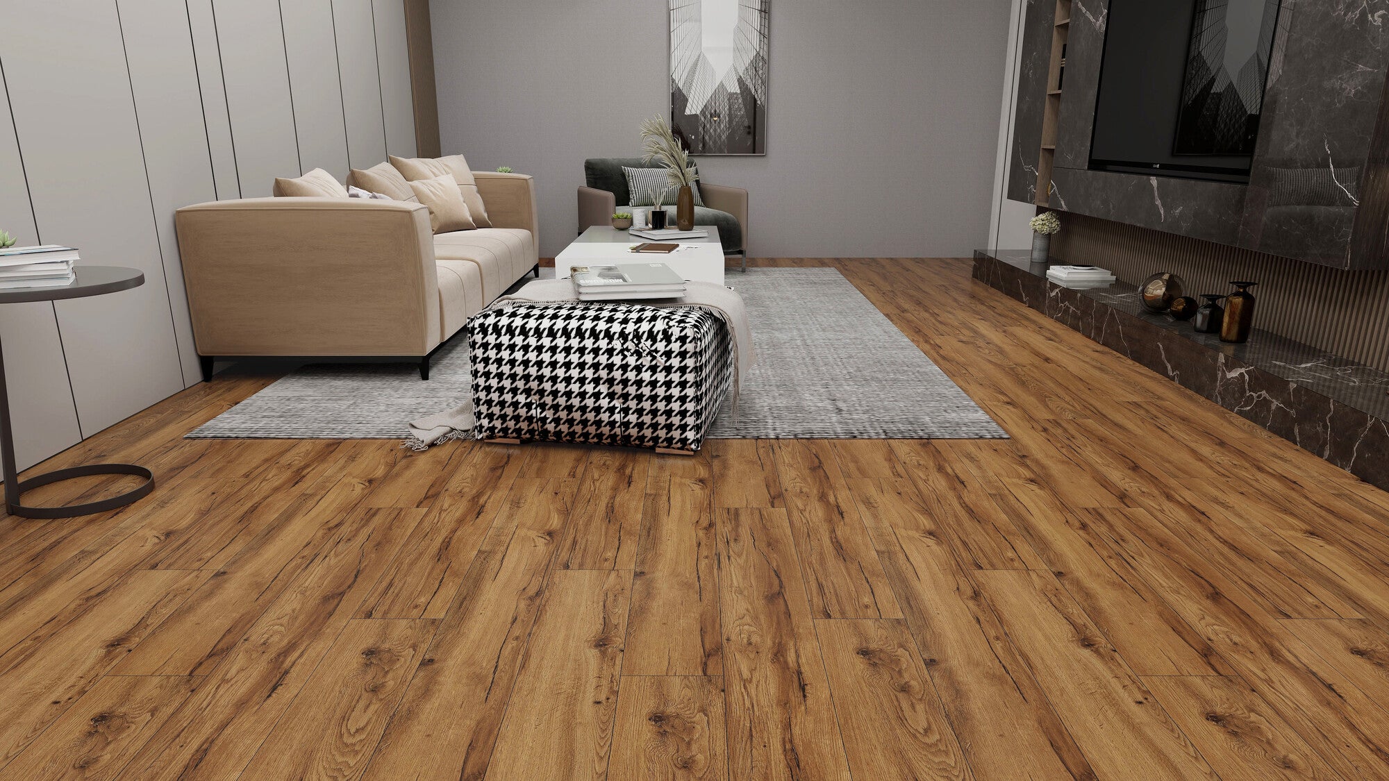 Panel winylowy SPC Dąb Amsterdam kl.33, 4+1mm op. 2,196 m2 wodoodporny 2