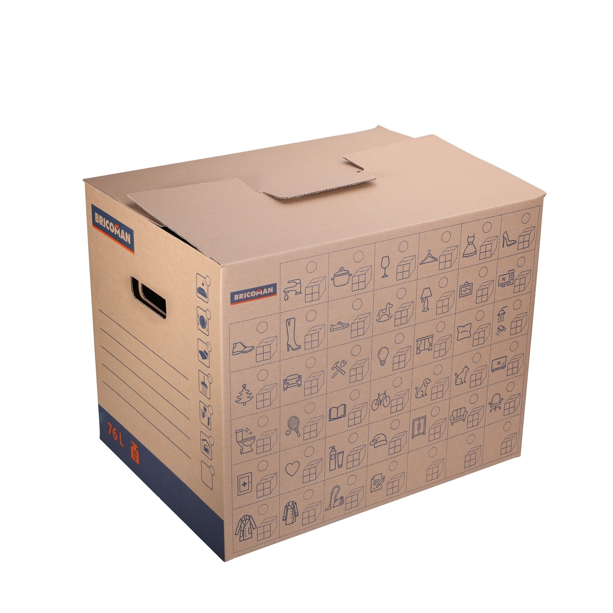 Karton przeprowadzkowy BRICOMAN 76L 50x38x40 cm 1