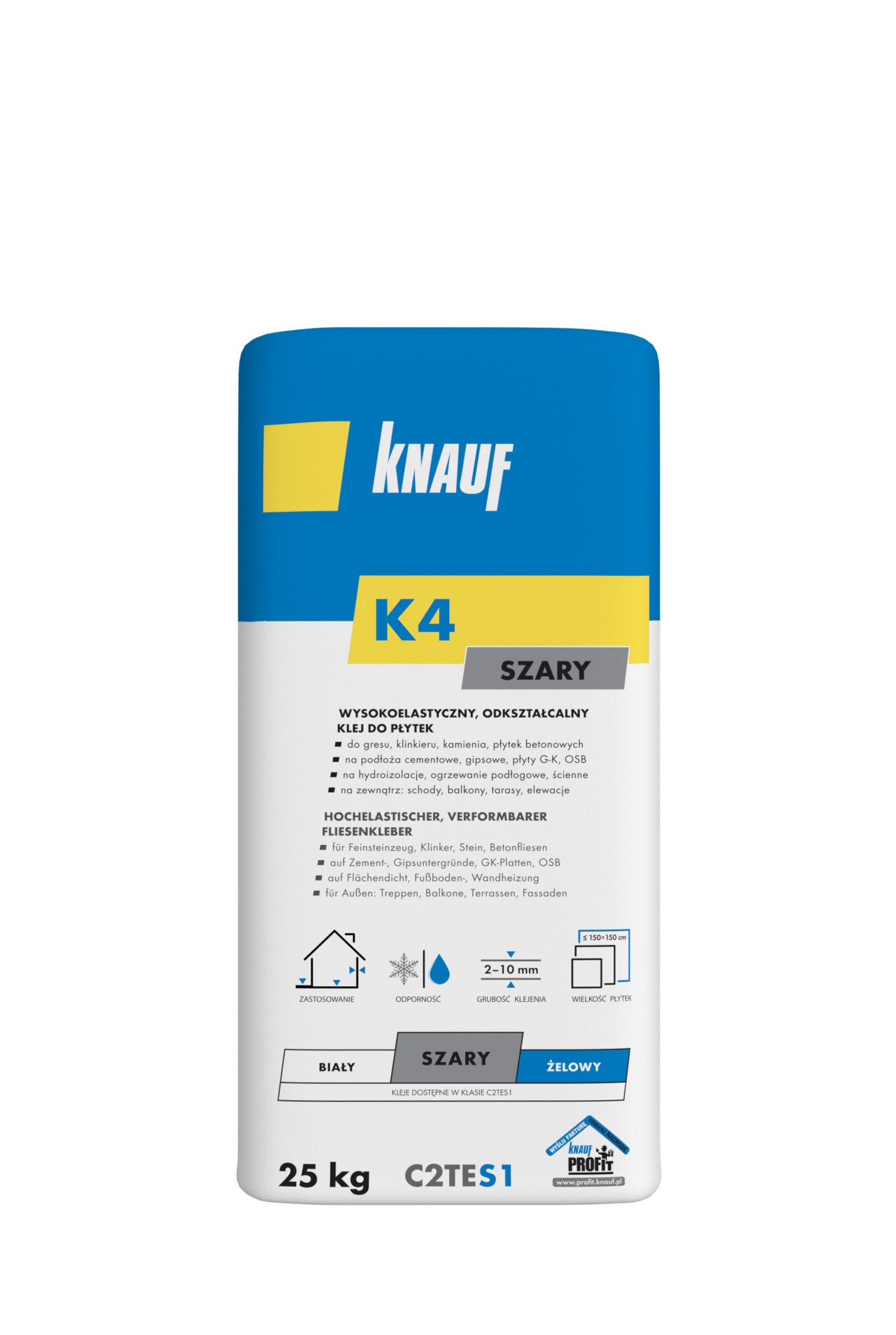 Knauf C2TES1 K4 szary 25 kg klej wysokoelastyczny