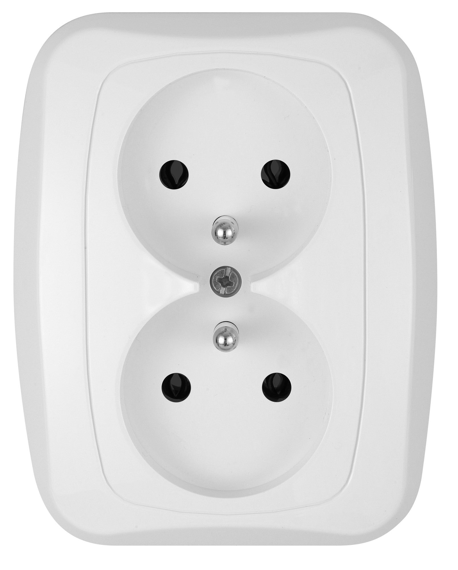 Abex Atut biały gniazdo podwójne z uziemieniem 0