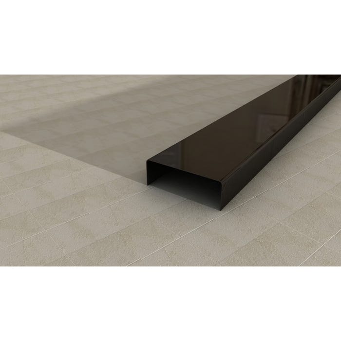 Listwa ze stali nierdzewnej 0.6x1x270 cm, black S10