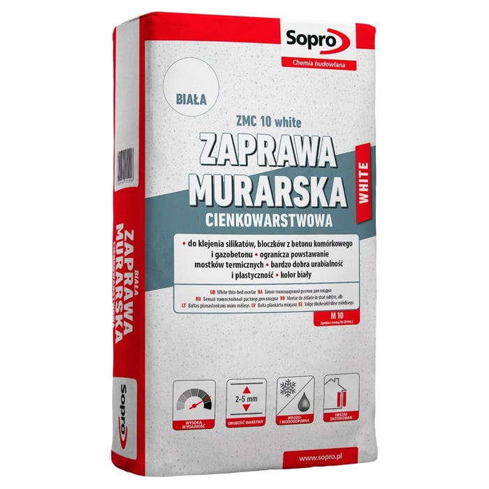 Zaprawa murarska Sopro ZMC10 White 25 kg