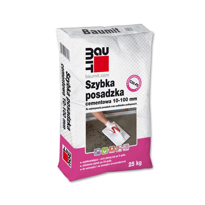 Posadzka cementowa szybka 10-100mm Baumit 25 kg