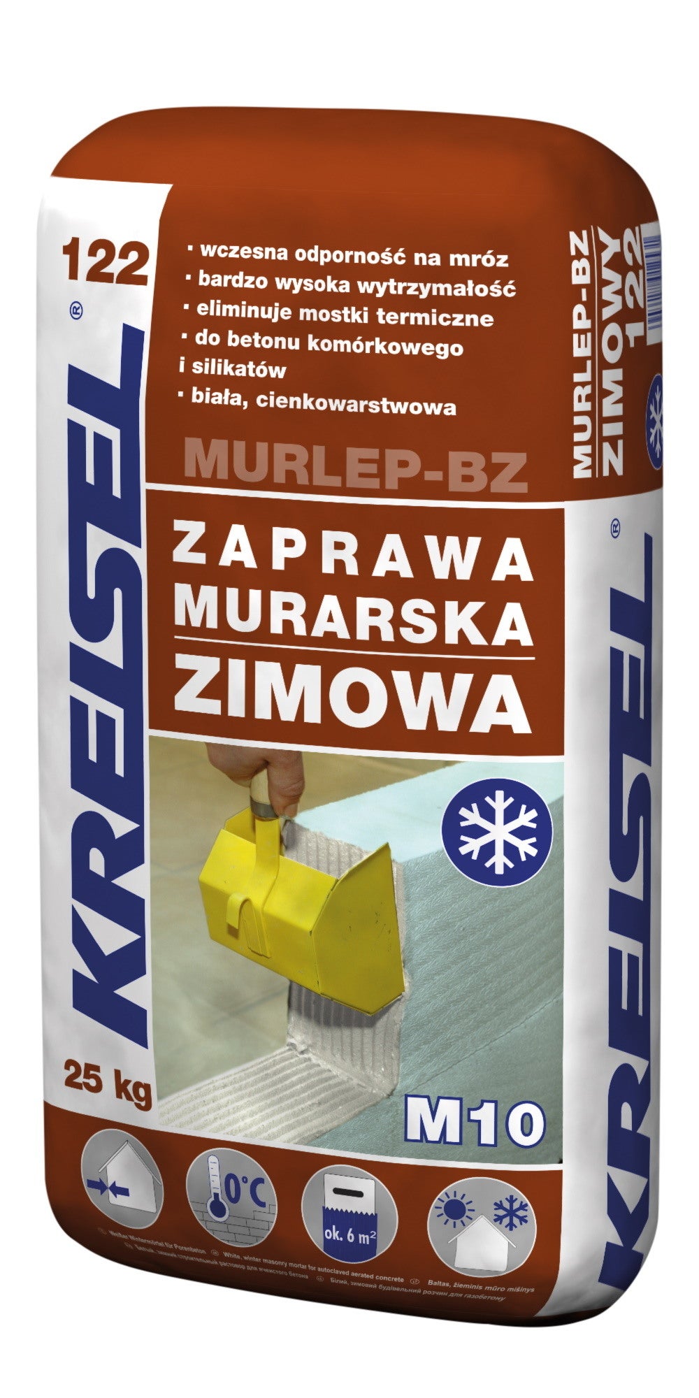 Zaprawa murarska cienkowarstwowa Kreisel Murlep-BZ 122 25 kg, biała 0