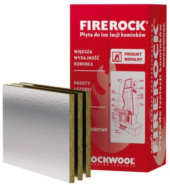 Wełna mineralna Rockwool Firerock 2,5 cm skalna z folią alu 0,038 W/(mK) 4,8 m2