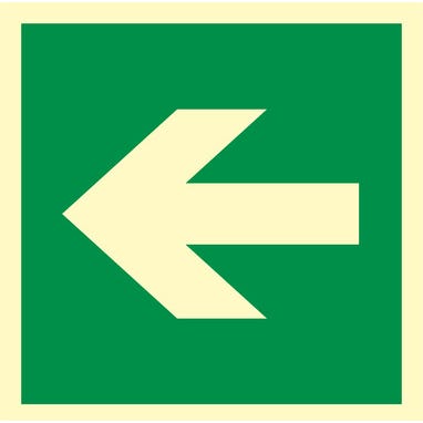 Znak informacyjny KIERUNEK DROGI EWAKUACYJNEJ 15X15 CM