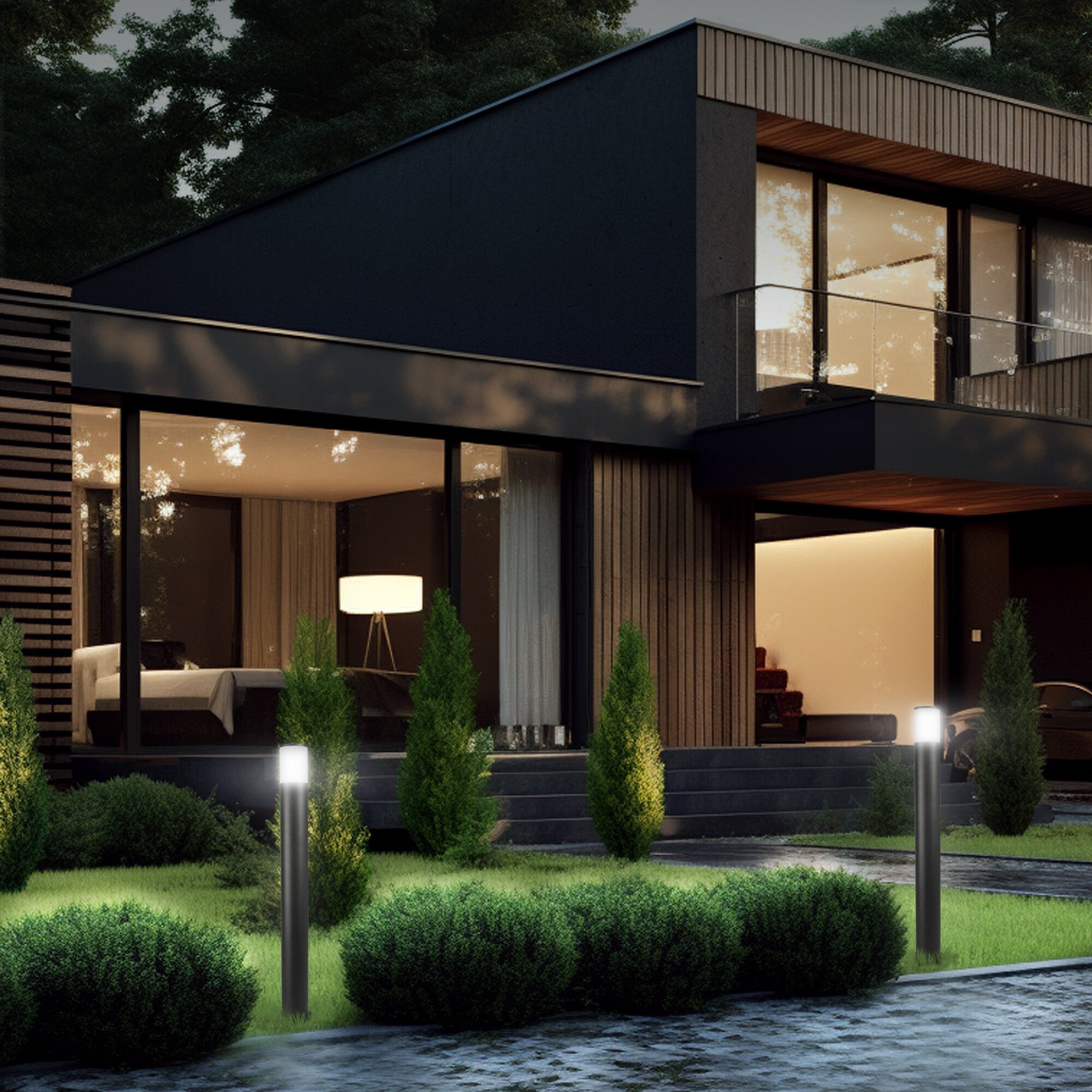 Słupek AR09061B 1xGU10 IP54 biały/czarny 1